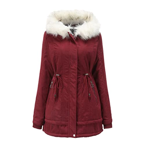 Blouson bomber femme chaud rouge noir veste rembourrée TT70 5 à capuche