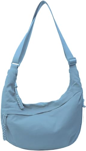 Image of Lyrovo Travel Crossbody Crescent Bags for Women Over Shoulder Purse with Zipper Half Moon Sling Bag & Waist Bag Unisex Chest Bag
