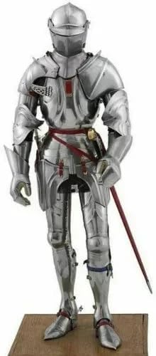 Medieval Gothic Wearable Knight Suit of Armor Crusader Combat Full Body Armour Silver