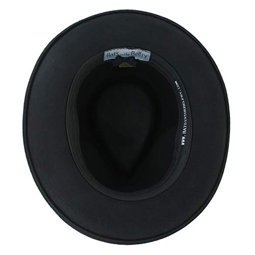 Belfry Gangster 100% Wool Stain-Resistant Crushable Fedora In 5 Sizes And 4 Colors Black Large #TOP4