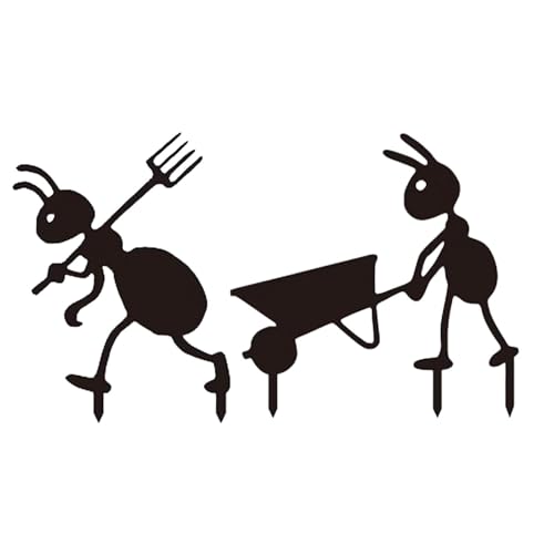 Gartenstecker, 2 Stück Pflanzen Dekorative Stäbe, Metall Ameisen Ornamente, Landschaft Dekoration Stakes, Topfpflanze Bauern Ameisen Stakes für Garten Bauernhof Hof Rasen