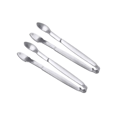 OFFSCH 2pcs Stainless Steel Ice Tube Tongs Mini Serving Tongs for Sugar Appetizers Tea Party Home Restaurant Hotel