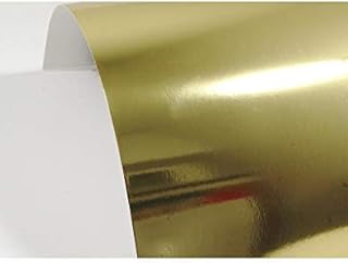 Netuno 10 Fogli di cartoncino a Specchio Oro 300 g Mirror Gold Formato A3 297 x 420 mm Carta Metallizzata Effetto specchioetichette Collage scenografie Foglio a Specchio Oro