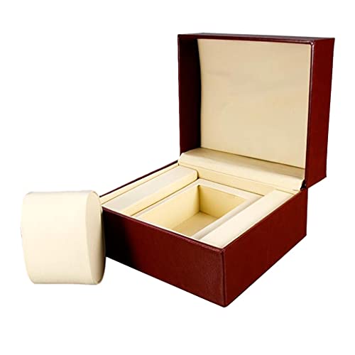 Boîtes de montre vin rouge PU cuir vitrine d'oreiller boîtier de stockage - 5