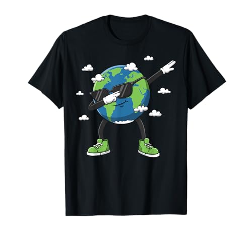 Dabbing Earth Day Shirt Funny Globe Dab Dance for Kids Boys T-Shirt