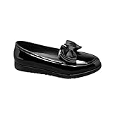 IVACHY Women's Black Patent Loafers with Bow or Tassel Style – Slip-On Flat Shoes – Comfortable Stylish Casual Work Flats for Office, School, Everyday Wear