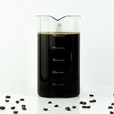 French Press Replacement Glass by Cafe Crush Club - Fire Hardened Borosilicate Beaker - 34 Ounce | 1 Liter Size with White Measures