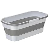 Cubo para | Lavabo Plegable para fregona con Ruedas, 2 Asas | Cubo de Limpieza portátil, rectangulares Multiusos de 12 l/3,17 galones para Limpieza de casa, Camping, RV