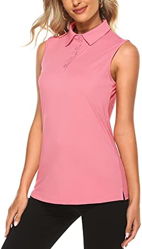 KORALHY Womens Polo Golf UPF 50+ Sleeveless Tennis Shirts Quick Dry Sports