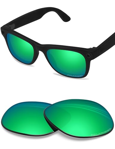 BLAZERBUCK �t�H�g�N���~�b�N�����p�����Y Ray-Ban Meta Wayfarer RW4008 | RW4012 (Gen 2) 53mm �X�}�[�g�O���X, �G�������h�O���[�� - �Ό�, 0