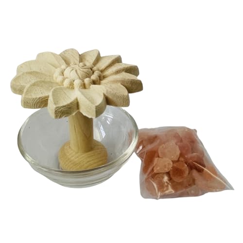 Image of Wooden Daisy Essential Oil Diffuser with Stone,Essential Oil Flower Diffuser Aromatherapy for Small Room, Desk Decorative, Bathroom,Car(Style C)