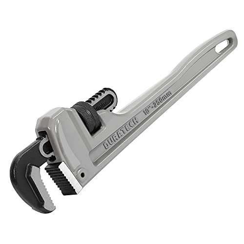 DURATECH Pipe Wrench, Heavy Duty Aluminum Straight Pipe Wrench, 10-inch/250mm Adjustable Plumbing Wrench