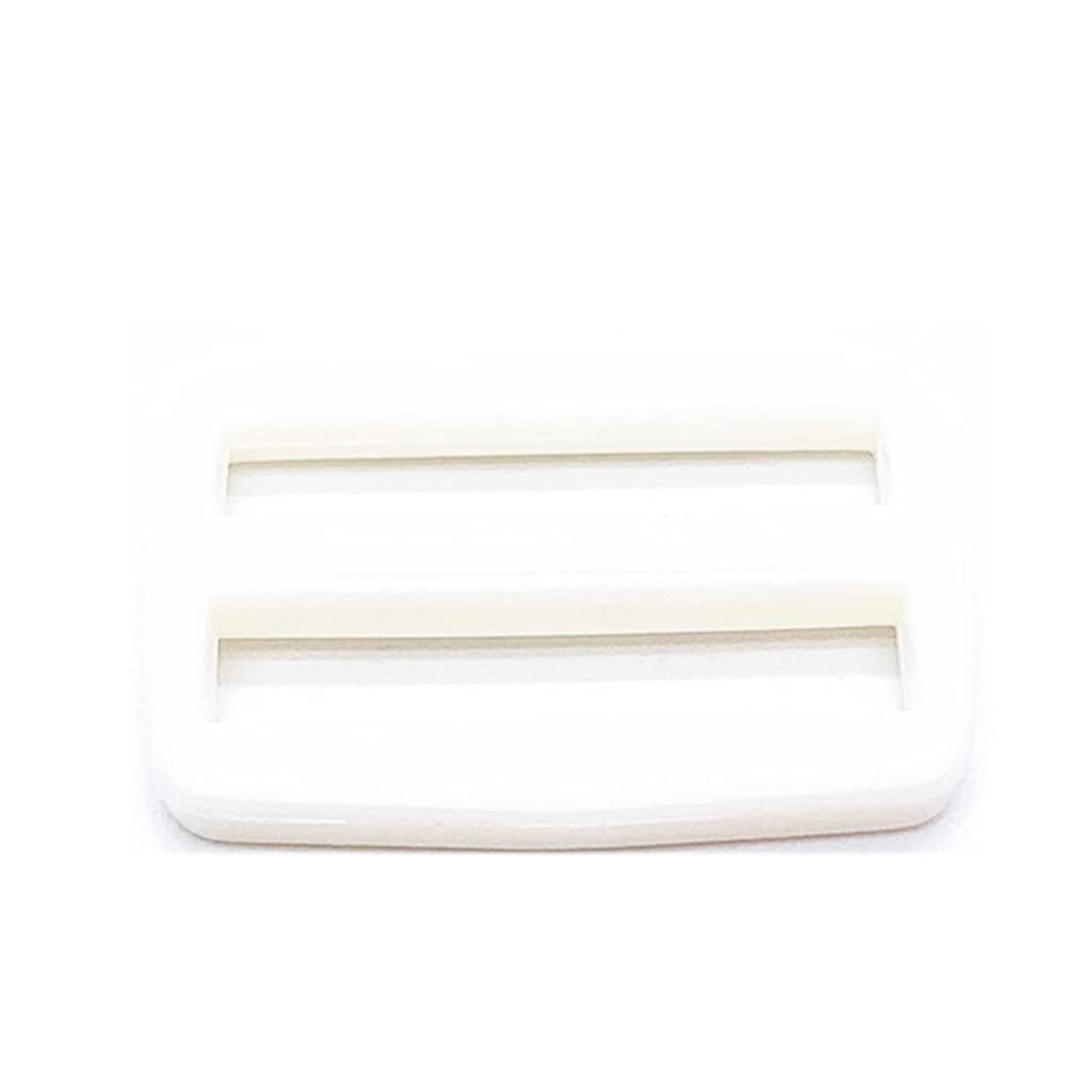 Gereiny 10Pcs Plastic Tri-Glide Slide Buckle Adjustable Webbing Slider for Belt Backpack White