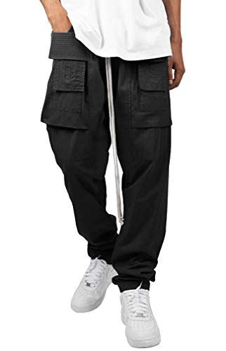 [ミニマル] カーゴパンツ メンズ M ブラック 078