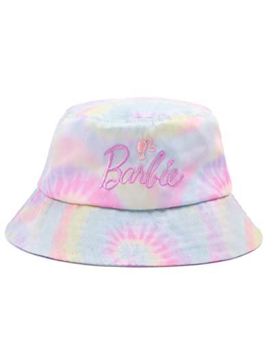 Barbie Bucket Hat for Girls | Kids & Teens Multicoloured Tie Dye One Size Sun Hat | Embroidered Headwear Soft Crown with Peak2
