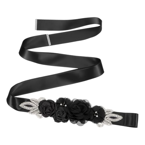 Ceinture de mariée ruban en satin noir pour robe de demoiselle d'honneur