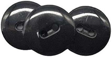 Black and White Buttons - 6 Measurements - 2 Holes - Sewing Accessory - Made and Shipped from Spain (Black, 15 mm)
