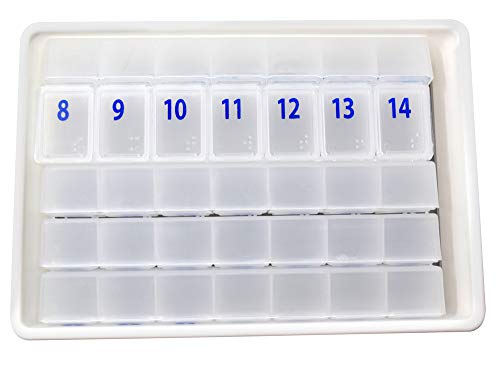 Xl Monthly 31 Day Pill Organizer Five Individual Weekly Organizers And Pill Box Storage Tray (White) Bpa Free #TOP2