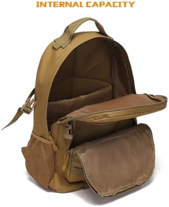 ZYYPLIFE Tactical Backpack, 40-45L Military Backpack, Molle Backpack, Travel Backpack, Hiking Hunting Mountaineering Bag (Khaki)