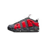 Nike Air More Uptempo Low Men's Shoes (FZ3055-002, Dark Grey/Metallic Silver/Light Crimson) Size 11