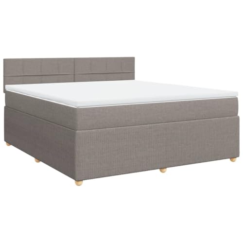 Willood Boxspringbett Einzelbett mit LED Matratze Bettgestell mit Lattenrost Kopfteil Polsterbett mit Matratze Taupe 180x200 cm Stoff Willood Boxspringbett Einzelbett mit LED Matratze Bettgestell mit Lattenrost Kopfteil Polsterbett mit Matratze Taupe 180x200 cm Stoff