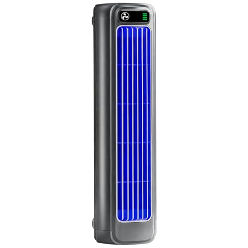 2026 Upgraded Wall-Mounted Bladeless Cooling Fan 3 Adjustable Speeds with LED Touch Screen USB Rechargeable Personal Fan Quiet Circulating Fan for Bedroom Kitchen Office Home (Grey)