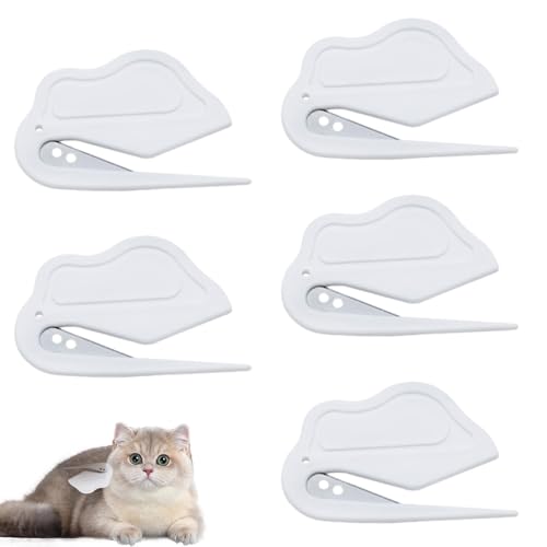 Apriscatole, taglianodi per peli di animali,Apri lettere da ufficio | Taglierina per nodi portatile per peli di animali, 5 pezzi, taglierina per imballaggio per ufficio, casa ed eco