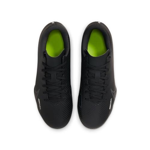 NIKE Jr. Mercurial Vapor 15 Club Fg/Mg Little/Big Kids' Multi-Ground Soccer Cleats, Black Dk Smoke Grey Summit White Volt, 4.5 UK - Image 3