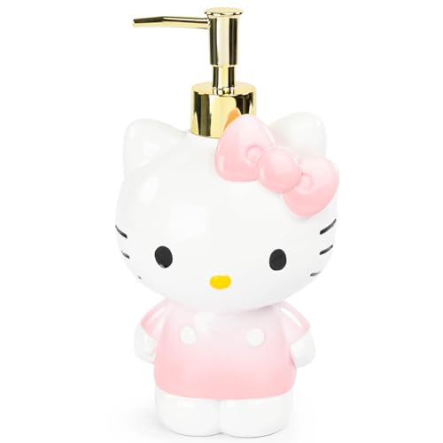 Jay Franco Hello Kitty Soap Dispenser - Pink Resin Pump for Lotion, Liquid Soap or Hand Sanitizer - Bathroom Décor