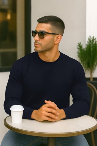 JustBlanks Fleece Sweatshirt for Men Tall Men’s Sweatshirt Crewneck Sweatshirt Relaxed-Fit Pullover Sweatshirt4