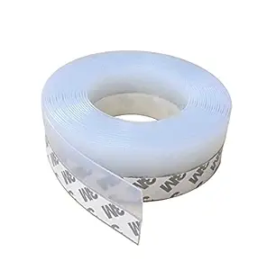 SXWLJT Silicone Seal Strip,Silicone Sealing Sticker for Door or Window,Weatherproof Soundproof Self Adhesive Door Strip Bottom,Slim Insect Proof Seal Strip for Gap of House or Shower Door, 3 Meter