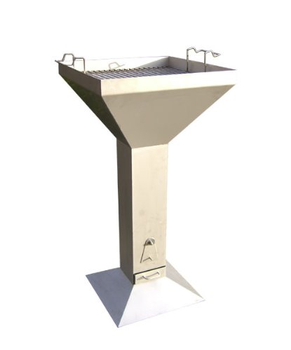 Grill (Trichtergrill) aus Edelstahl mit 500 x 500 mm Grillfläche