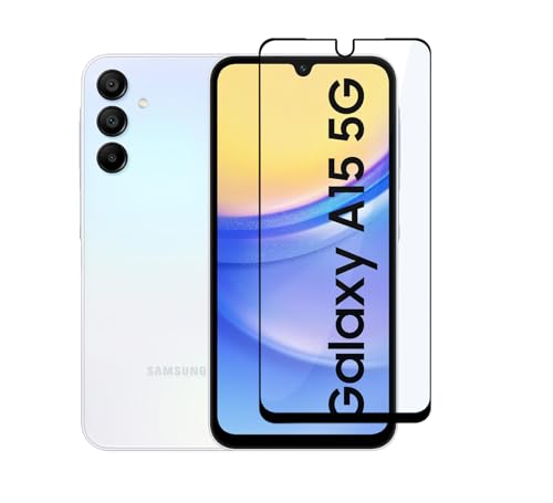 Image of CEDO Tempered Glass for Samsung Galaxy A15 (5G) | Screen Protector Full HD Quality Tempered Glass Anti-Scratch Edge to Edge Coverage with Easy Installation Kit (Black)