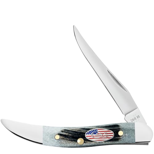 Case XX WR Pocket Knife Tiny Toothpick Sawcut Gray Bone Stars & Stripes Item #53064 (610096 SS) Length Close: 3 inches