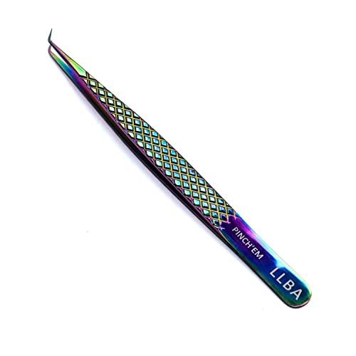 LLBA Lash Tweezer Professional Volume False Lash Application Tool | Multi Shapes & Purposes Tweezers | Non-Slip Grip Tweezers for Volume, Isolation & Classic Lashes (Galaxy, Pinch