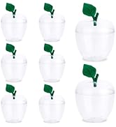 TABGACH Large Clear Apple Container Jar for Teachers,Apple Shaped Candy Jar Back To School Teache...