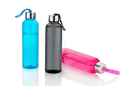 Image of Plastic Water Bottle Set with Steel Finish Cap (6)