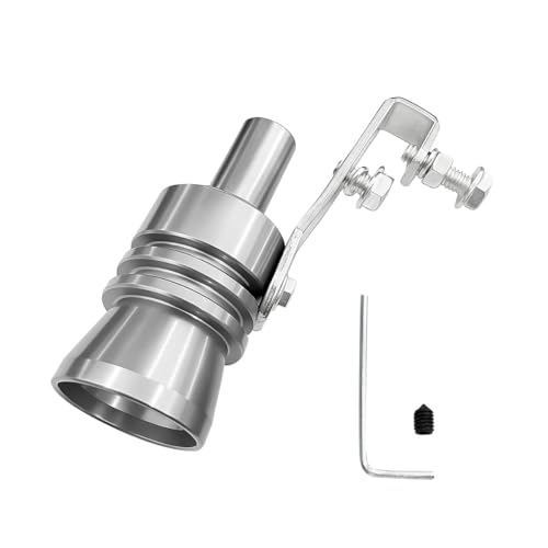 YoRise Car Exhaust Whistle, Aluminum Alloy Auto Blow-Off Valve Tip Whistle, Car Tail Pipe Roar Maker Simulator, Universal Vehicle Muffler Pipe Sound Booster for Most Cars (Silver-L)