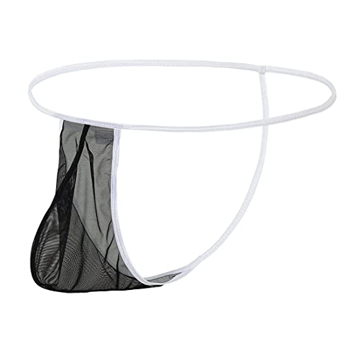 ZONBAILON Mens Sexy Sheer Thong Underwear See Through Mesh Bulge Pouch G-String T-Back Briefs M L XL 2XL 3XL