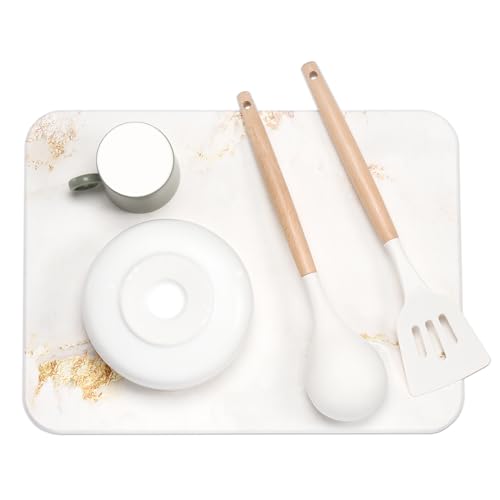 Amilutuo Abtropfmatte Geschirr, 40 x 30 cm Stein abtropfschale,...