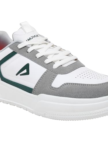 Image of Impakto Studio Flex Mens Sneakers | Lightweight Streetwear Style Casual Shoes for Travel & College | Cushioned Insole | Low Top Shoes & Wide Toe | Slip Resistance Outsole for Firm Grip Green