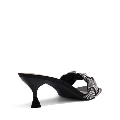 Image of DREAM PAIRS Heels for Women Rhinestone Open Toe Low Kitten Heels Sexy Stilettos Heels Pump Sandals Party Evening Prom Dance Dress Shoes
