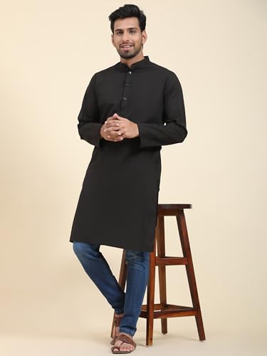 Image of SKAVIJ Mens Cotton Casual Wear Everyday Use Modern Kurta