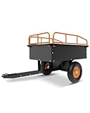 750Lbs Heavy Duty ATV Trailer Steel Dump Cart, 15 Cubic Feet Garden Utility with Removable Sides,Tow Behind Garden Trailer for Lawn Mower & Yard Work