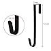 Tebery 8 Pack Premium Wreath Hanger Door Hangers, 12 Inch Black Over The Door Hooks, Long Wreath Hangers for Hanging Christmas Decorations, Clothes, Towels, Signs and More