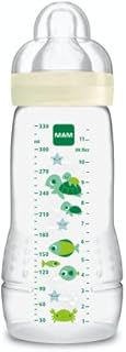 MAM Butelka Easy Active 2nd Age Bottle, 330 ml - 6+ miesięcy - Smoczek X Flower, ultraduża prędkość - Biała