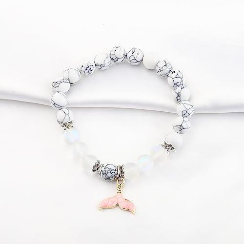 FUSTMW Fish Tail Bracelet Fish Lover Gift Beach Tail Jewelry Whale Dolphin Tail Charm Bracelet Ocean Fish Theme Gift3