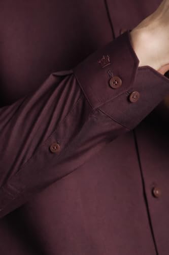 Image of Louis Philippe Men's Slim Fit Easy to Iron Everyday wear Premium Cotton Full Sleeve Solid Formal Shirt