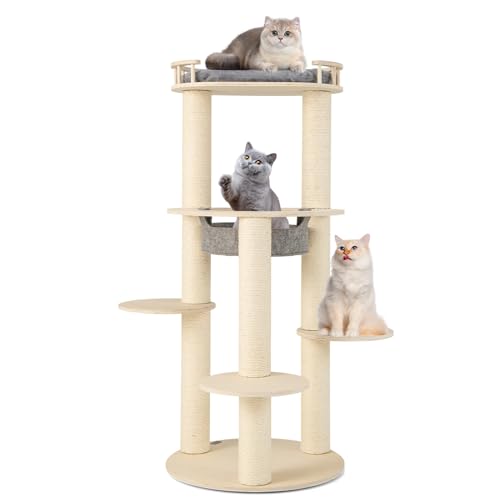 Tangkula Wood Cat Tree 59 pulgadas para gatos miniatura 1