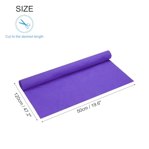 Image of MECCANIXITY 47 inch Elastic Cuffs Ribbed Trims Cotton Fabric Knit Rib Stretch Tape Cuff Sleeve Waistband for Sewing, 20 inch Wide Purple